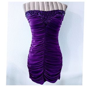 Purple mini sequin dress
